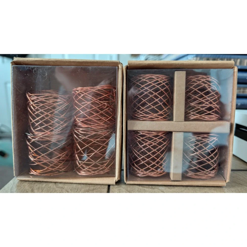 Copper napkin rings, set of 8